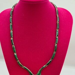 Taxco Green and Silver Necklace